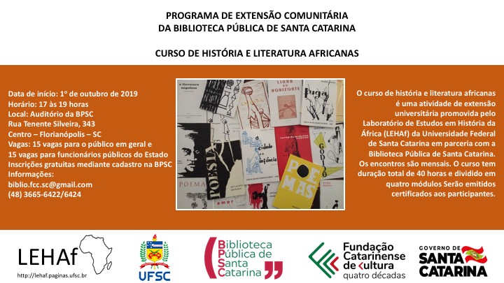 CARTAZ . Curso de História e Cutura Africanas 1